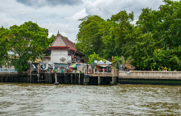 istock Poor house near the river in Bangkok 842462012
