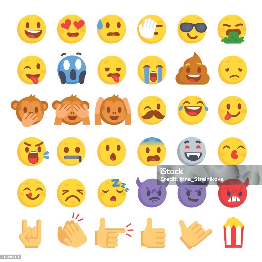 Mit Emoji - Lizenzfrei Emoticon Vektorgrafik