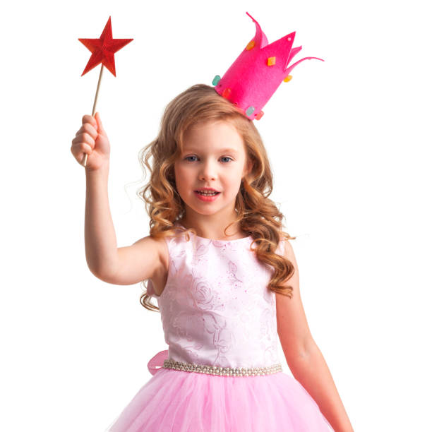 Little girl dressed like a princess posing