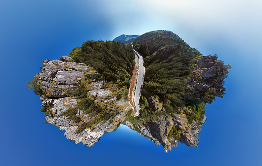 Little Planet panorama of Vratna Valley, Mala Fatra, Slovakia