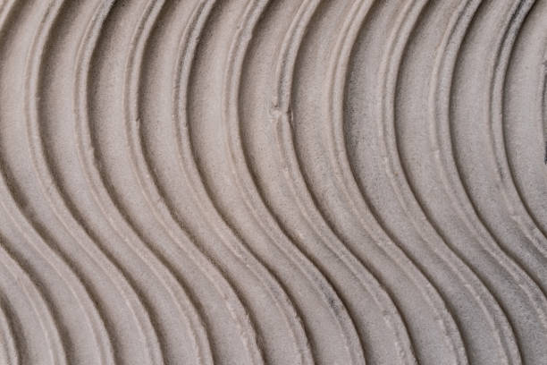 istock Old historic aged curve striped stone texture wall texture as background. 842463826