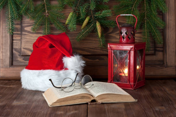 istock Christmas gift card with holiday composition 842465866