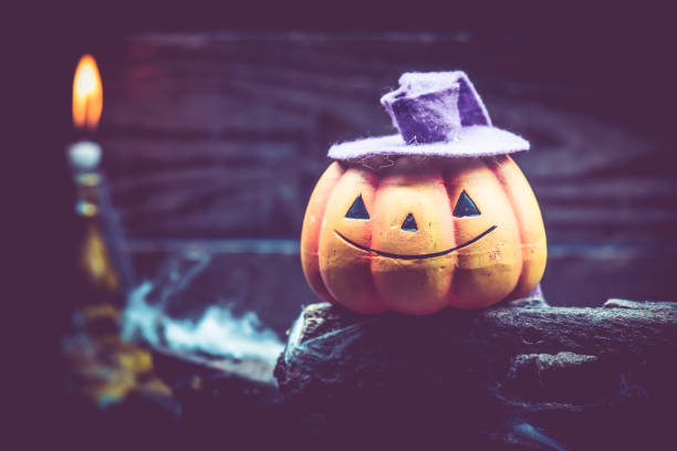 istock Halloween pumpkin, trick or treat scene 842469736
