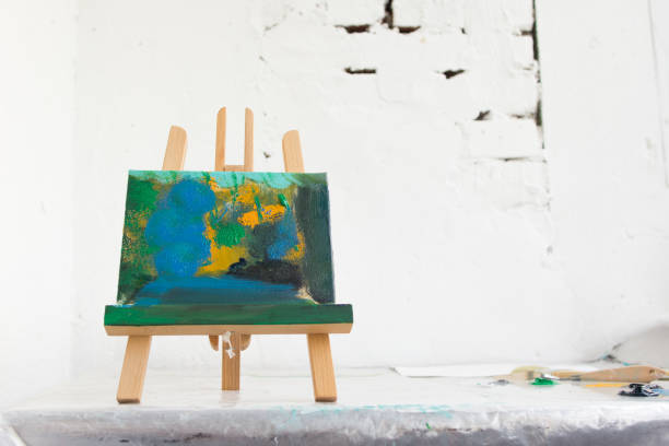 istock Colorful abstract painting in art studio 842475210