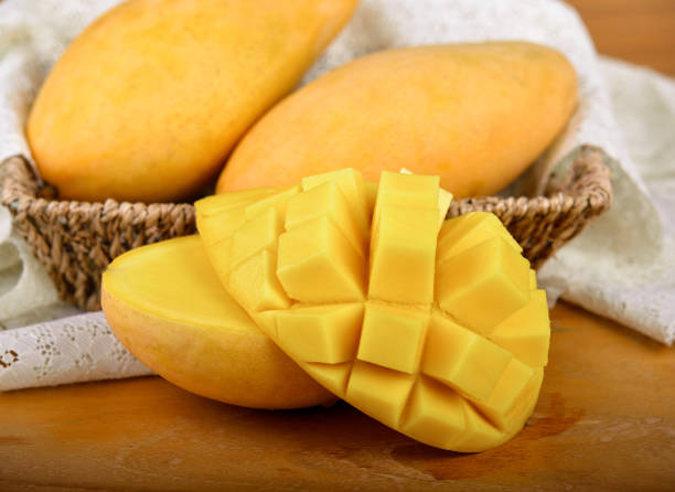 istock yellow mangoes on wooden background 842475970