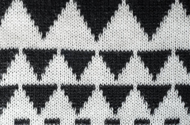 istock Black and white knitting ornament 842478930