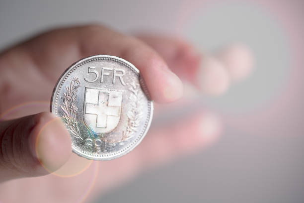 Hand holding a coin