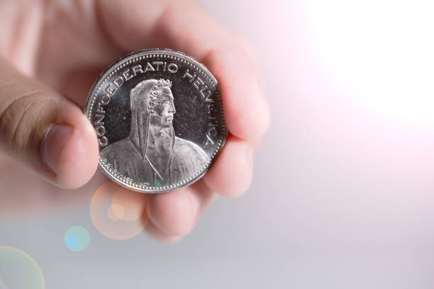 Hand holding a coin