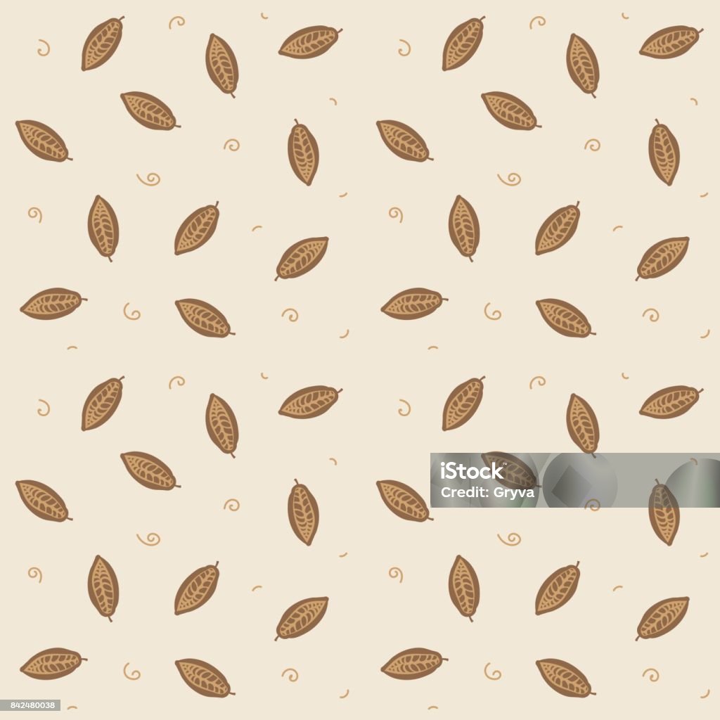 Cacao Pattern Seamless Ornamental Cacao Beans Pattern Original Elegant Cocoa Pattern ...