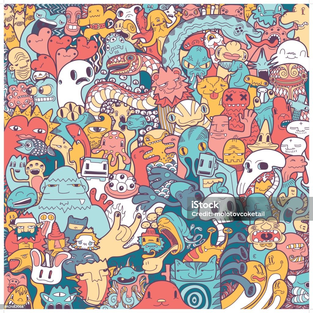 Freehand Monster Doodle In Full Color Stock Illustration - Download Image Now - Monster - Fictional Character, Manga Style, Doodle - iStock Freehand Monster Doodle In Full Color Stock Illustration - Download Image Now - Monster - Fictional Character, Manga Style, Doodle - iStock