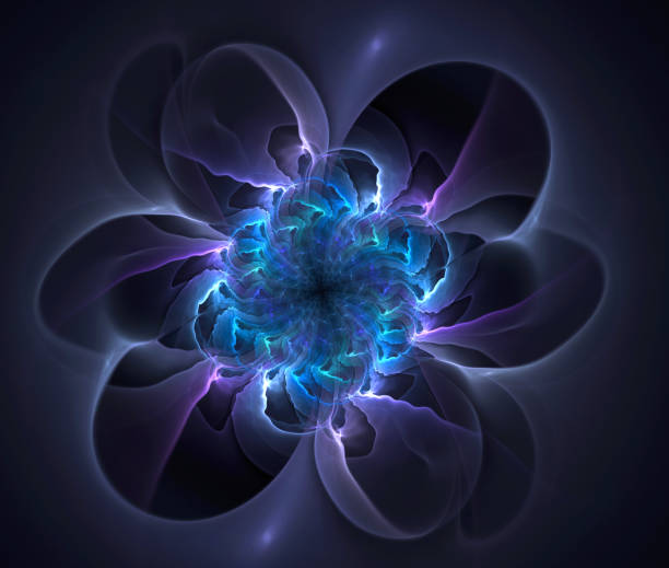 istock Abstract illustration of a fractal pattern on black background 842485226