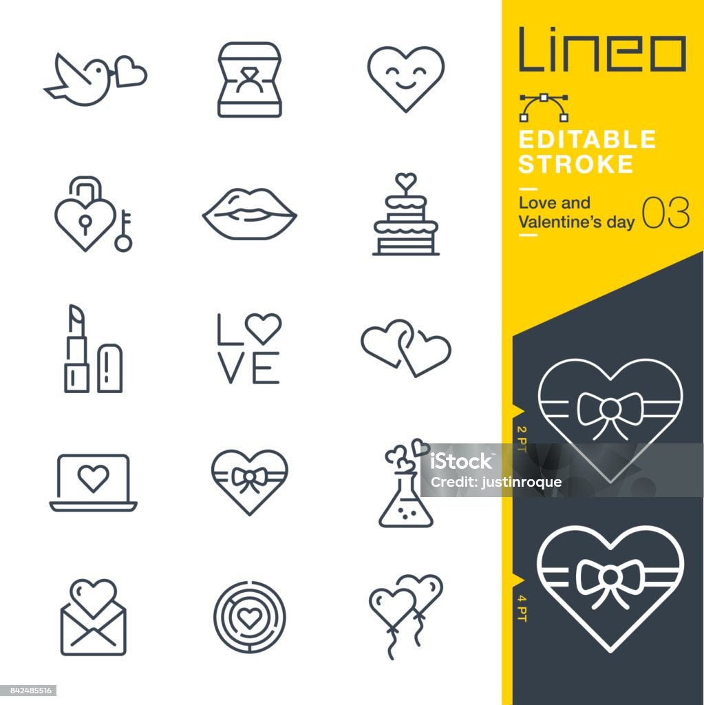 Lineo Editable Stroke - Love and Valentine’s day line icons Vector Icons - Adjust stroke weight - Expand to any size - Change to any colour Icon Symbol stock vector