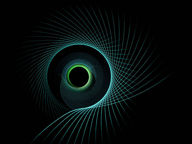 istock Abstract illustration of a fractal spiral pattern on black background 842487212