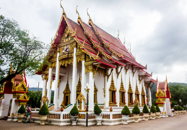 istock temple with sky and mountain background 842490128