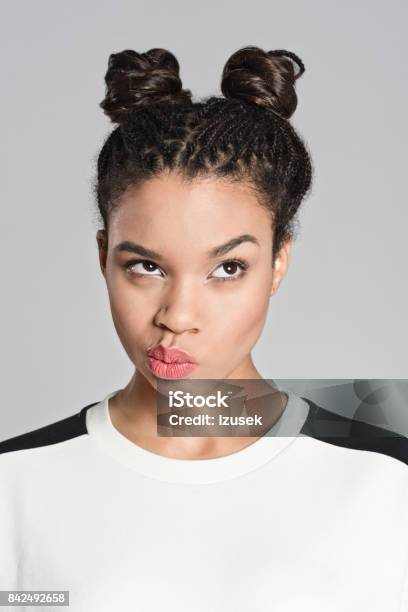 Doubtful Afro American Teenager Girl Stock Photo - Download Image Now - Human Face, Confusion, Asking