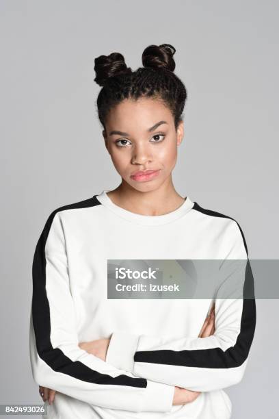 Disappointed Afro American Teenager Woman Stock Photo - Download Image Now - Adolescence, African Ethnicity, African-American Ethnicity