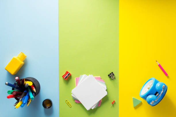 istock School supplies at abstract colorful background 842588876