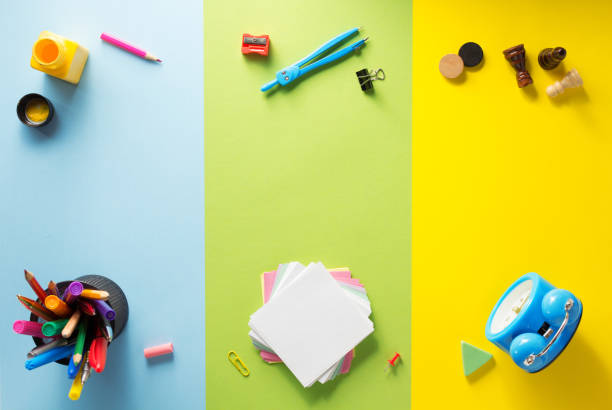 istock School supplies at abstract colorful background 842588896