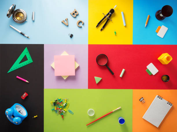 istock School supplies at abstract colorful background 842588950