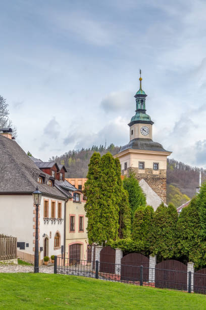 istock Black tower in Loket, Czech republic 842596326