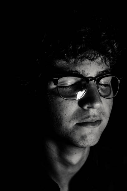 istock Black and White Teen with Glasses 842609560