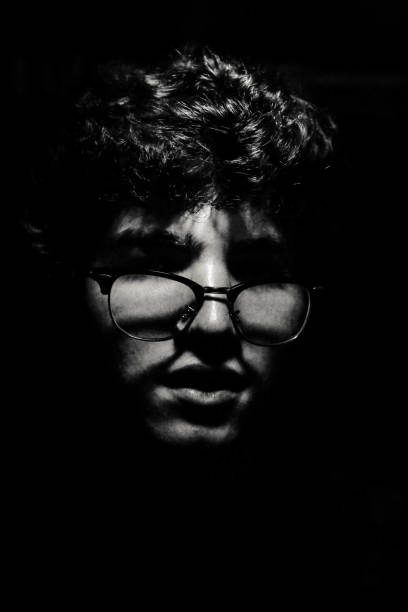 istock Black and White Teen with Glasses 842609578