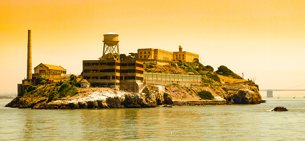 Alcatraz Island with famous prison building, San Francisco, USA.
