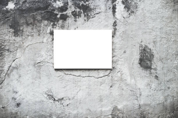 istock Horizontal layout of billboard or empty white blank canvas on background of loft concrete city wall 842624014