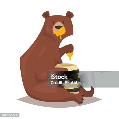 istock bear eating sweet honey 842625592