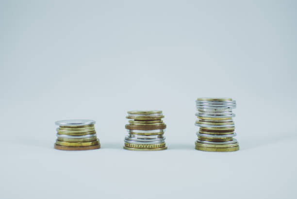 istock Pile of coins on white background, isolated. 842626010