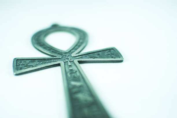 istock Silver Egyptian ankh on the white background, isolated 842628640