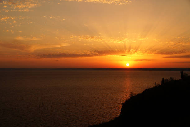 orange sunset over the sea