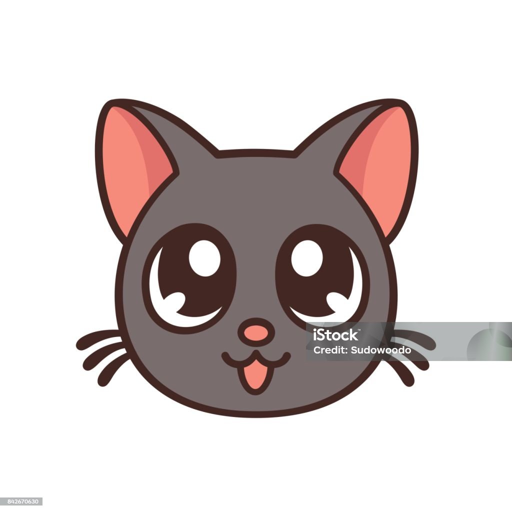 Kucing Anime Lucu Ilustrasi Stok - Unduh Gambar Sekarang - Anak kucing