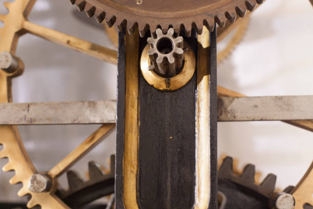 istock Old mechanism of a big tower clock 842671378