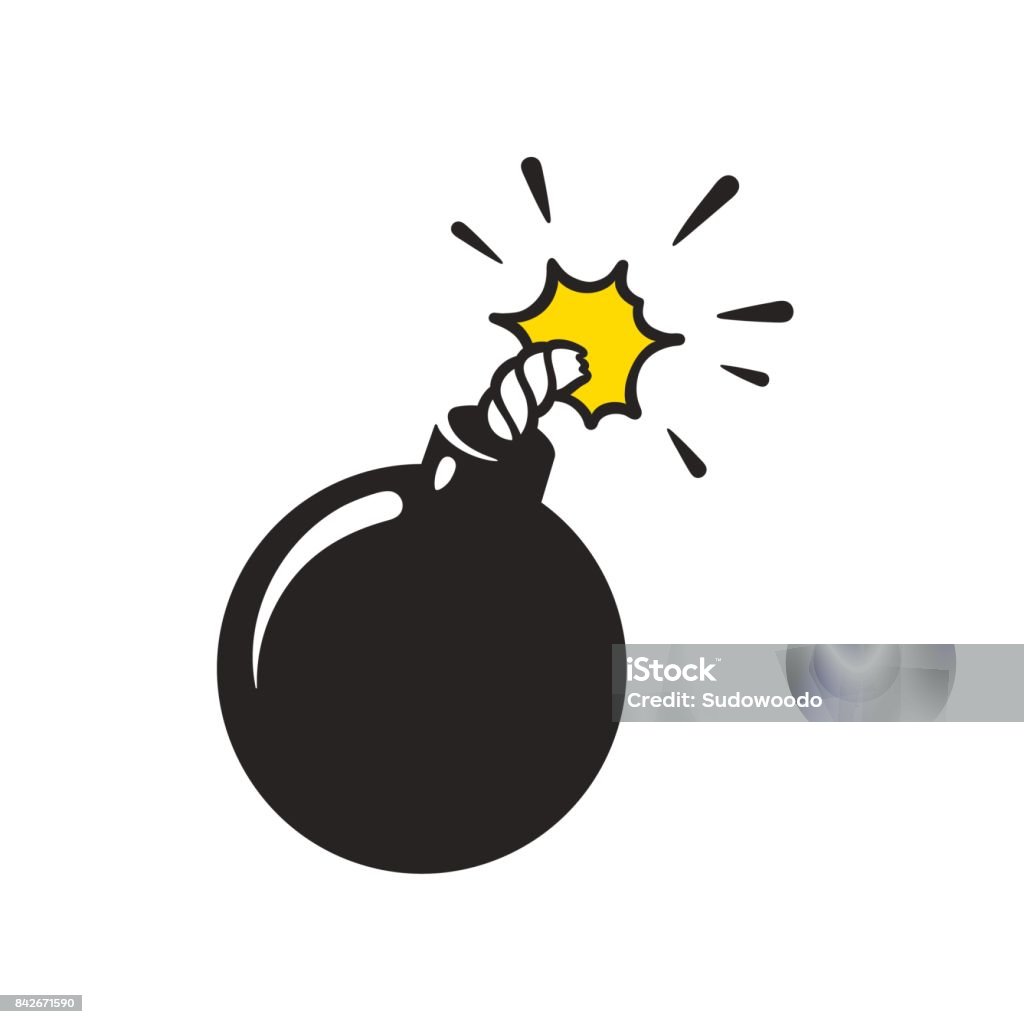 Cartoon bomb illustration Cartoon comic style bomb illustration. Classic black ball grenade isolated vector clip art. Bomb stock vector