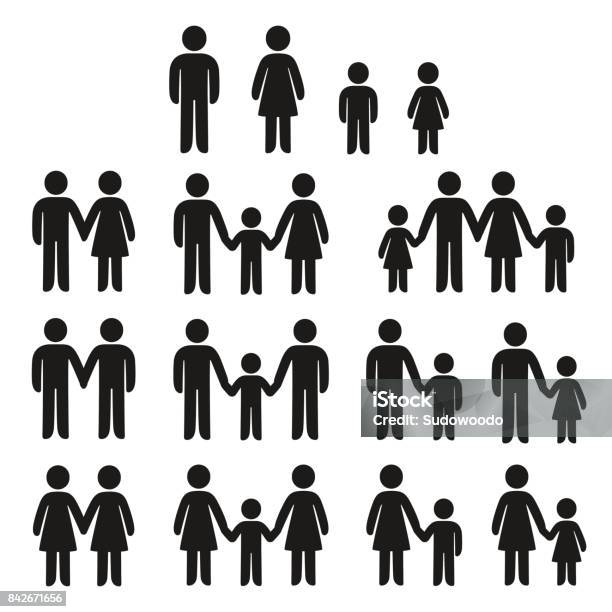 Family Icons Set Stock Illustration - Download Image Now - Icon Symbol, Family, Child