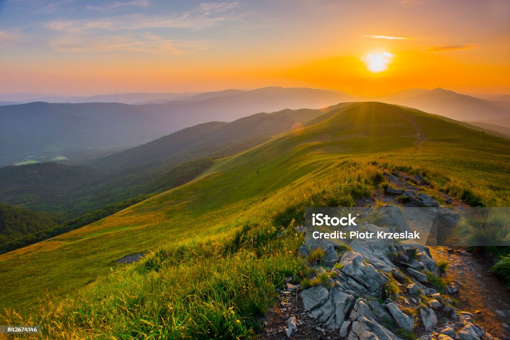 Berge-Landschaft - Lizenzfrei Bieszczady-Nationalpark Stock-Foto