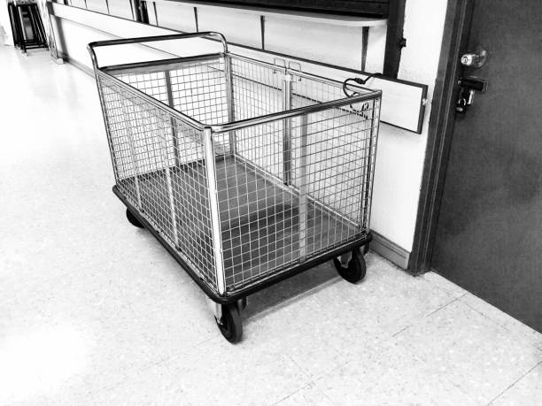 Left there alone and empty. A shopping cart that was used and abandoned.