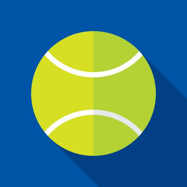 stockillustraties, clipart, cartoons en iconen met tennisbal pictogram plat - tennisbal