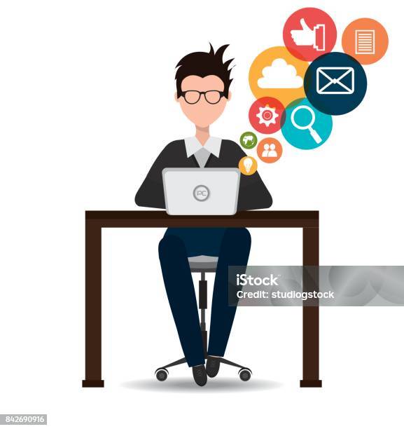 Coworking Design Stock Illustration - Download Image Now - Adult, Business, Business Finance and Industry