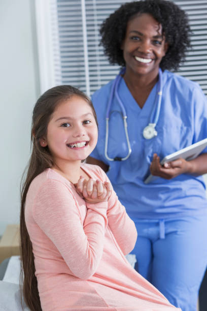 istock Little girl in doctor's office for her annual checkup 842696838