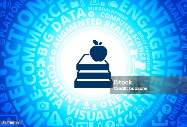 Apple Books Icon On Internet Modern Technology Words Background Stock Illustration - Download Image Now