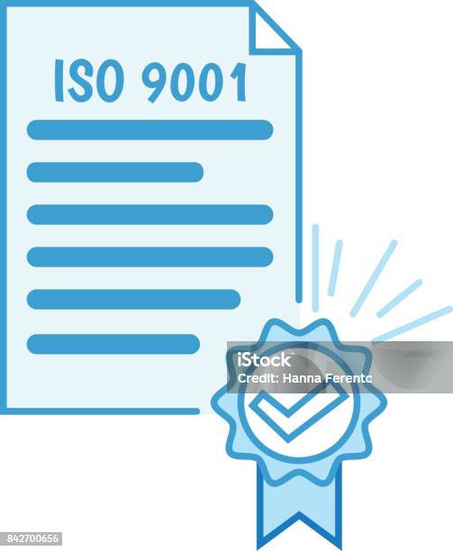 Iso 9001 Certificate Stock Illustration - Download Image Now - Art, Business, Business Finance and Industry