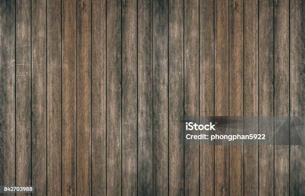 Vintage Surface Wood Table And Rustic Grain Texture Background Close Up Of Dark Rustic Wall Made Of Old Wood Table Planks Texture Rustic Brown Wood Table Texture Background Template For Your Design Stock Photo - Download Image Now