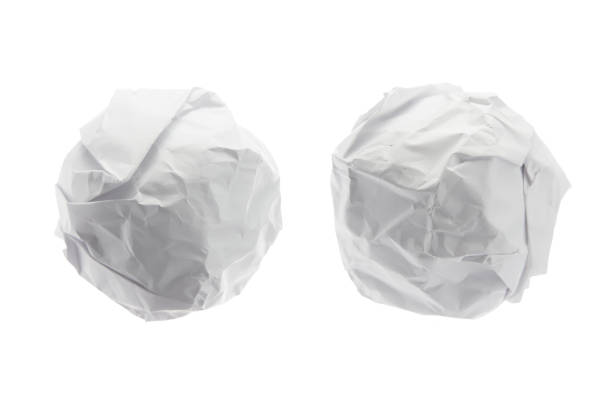 Crumpled paper ball on isolated on white background.