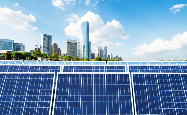 istock Shanghai urban landscape, landmarks and solar panels 842731632