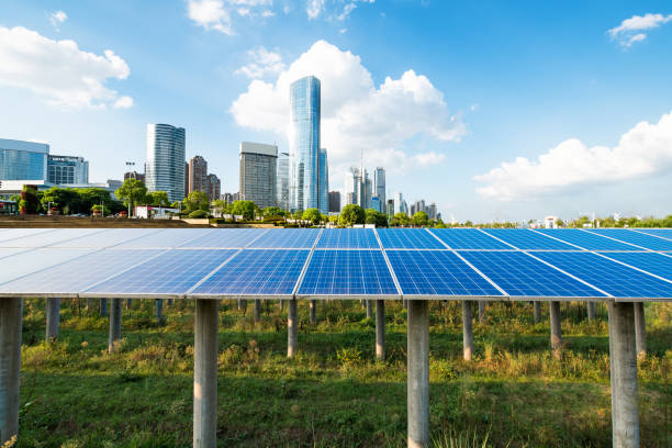 istock Shanghai urban landscape, landmarks and solar panels 842731672