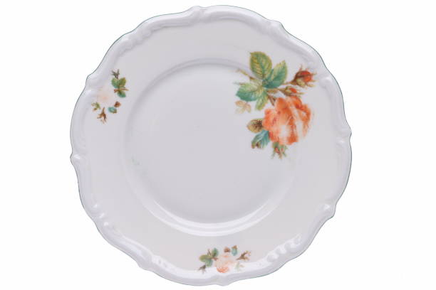 istock Antique porcelain plate isolated on white background 842735054