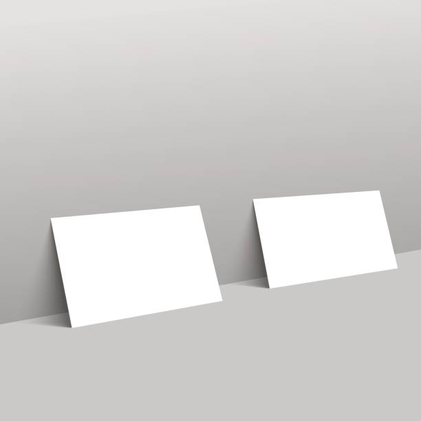 istock Blank of business card leaning against the wall. Vector. 842735546