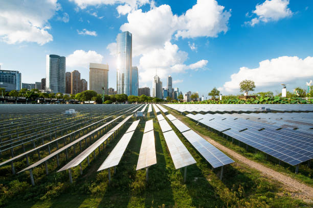 istock Shanghai urban landscape, landmarks and solar panels 842736164